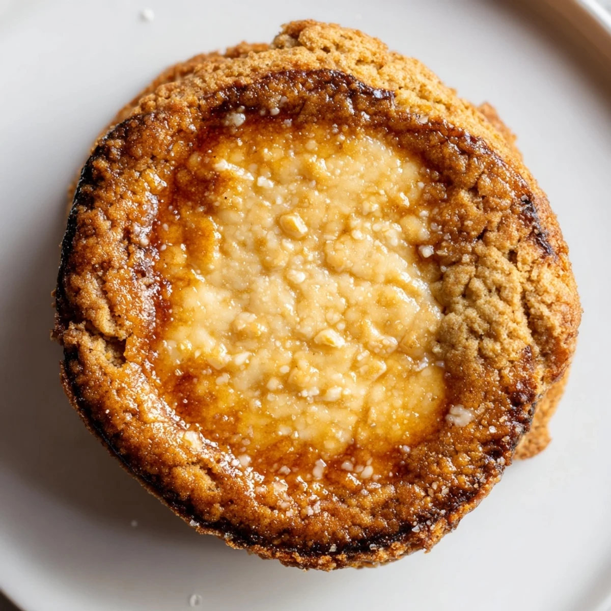 Soft baked creme brulee cookies with golden caramelized sugar tops and creamy vanilla centers