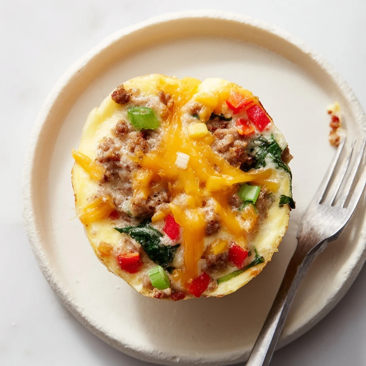 Turkey Sausage Egg Muffins cooling in a tin, golden tops, savory aroma