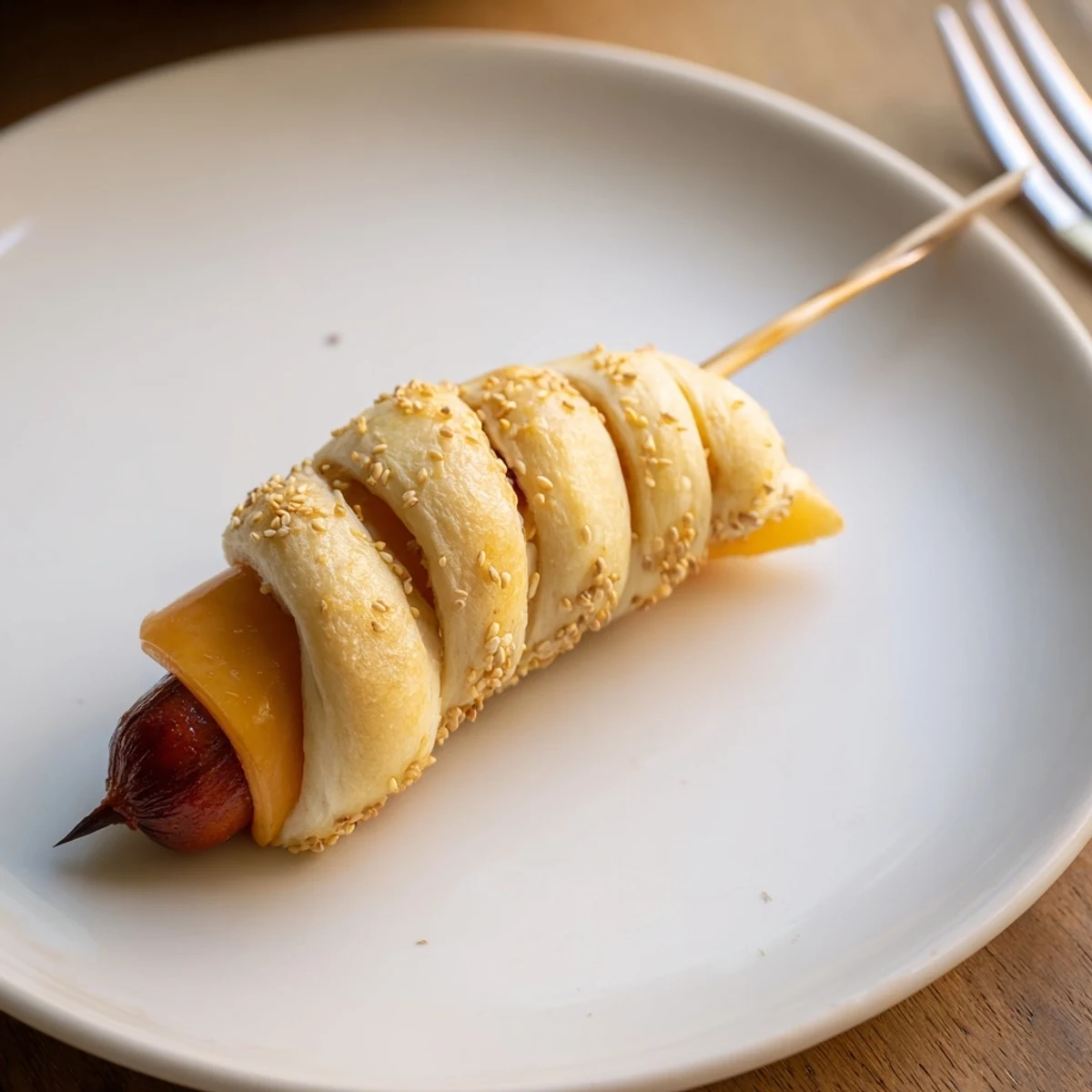 Crispy edges on Firecracker Hot Dogs Recipe, served hot with ketchup